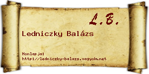 Ledniczky Balázs névjegykártya
